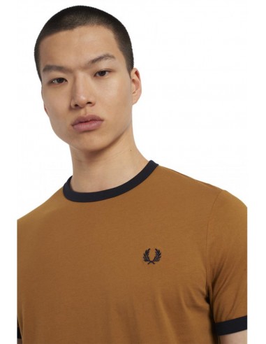 FRED PERRY-T SHIRT MARRON